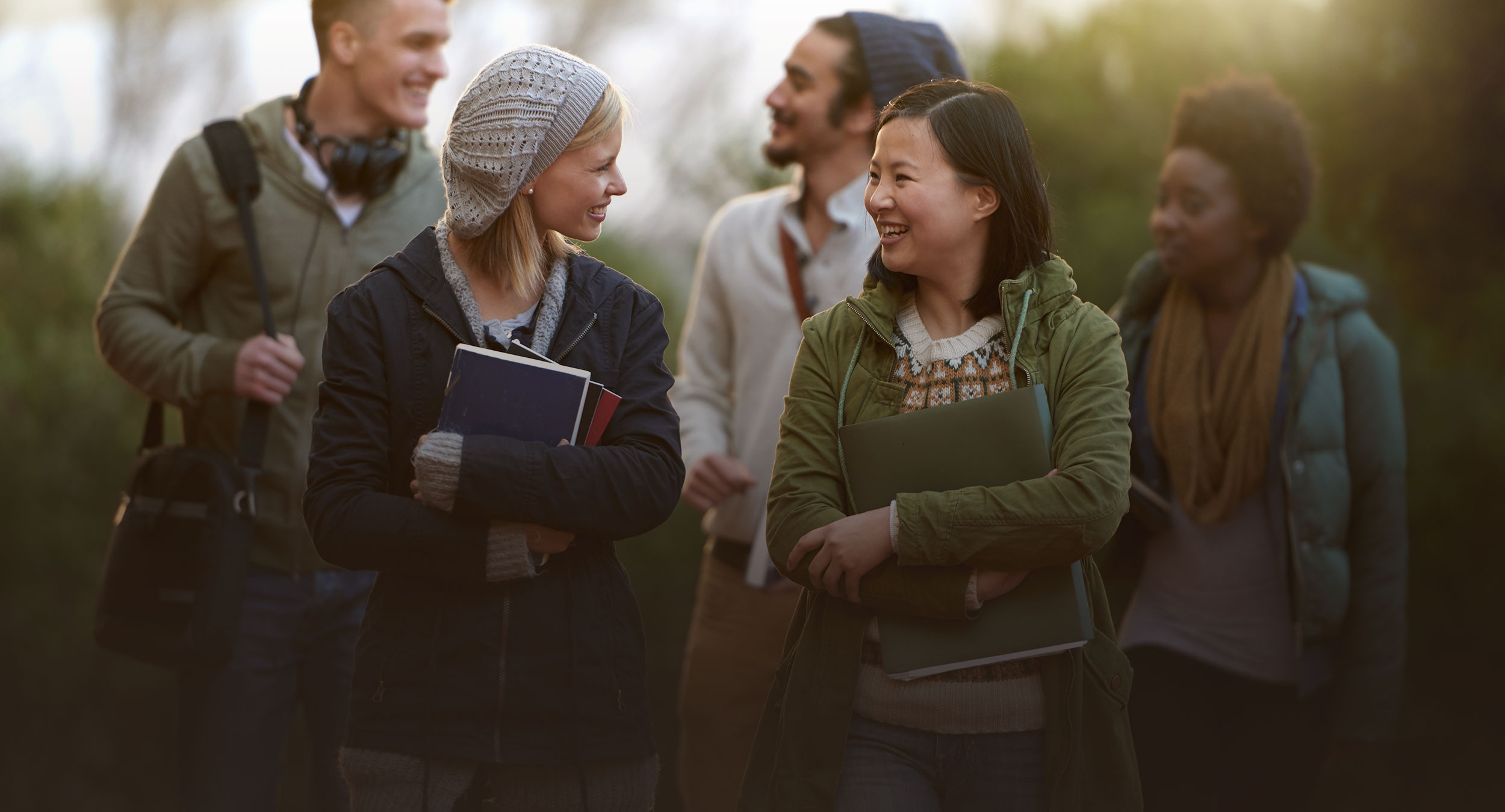 Cropped shot of a group of college students on campus